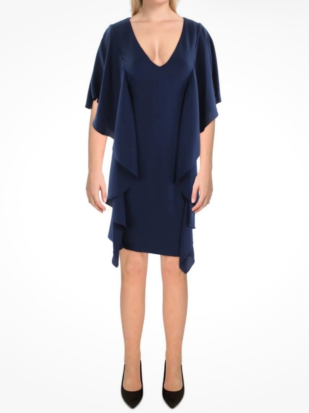 Ralph Lauren Navy Ruffled Shift Dress